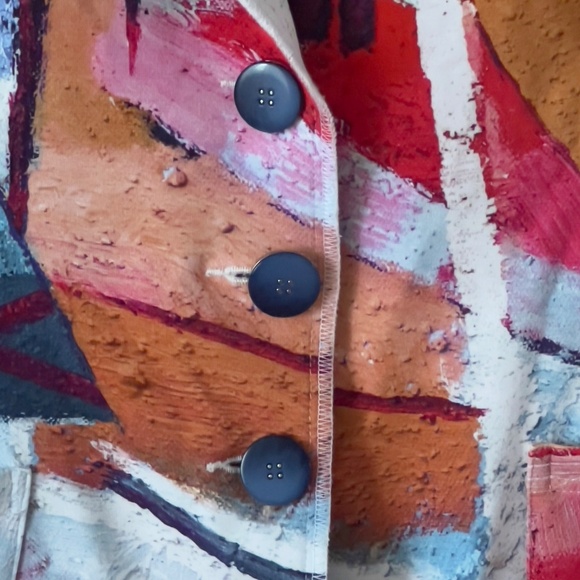 Simply Art by Dolcezza multicolor blazer size M medium artsy abstract button - Picture 4 of 7